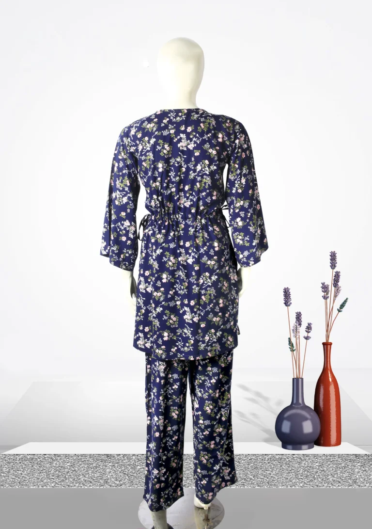 Blue Floral Co-Ord Set – Shamraat